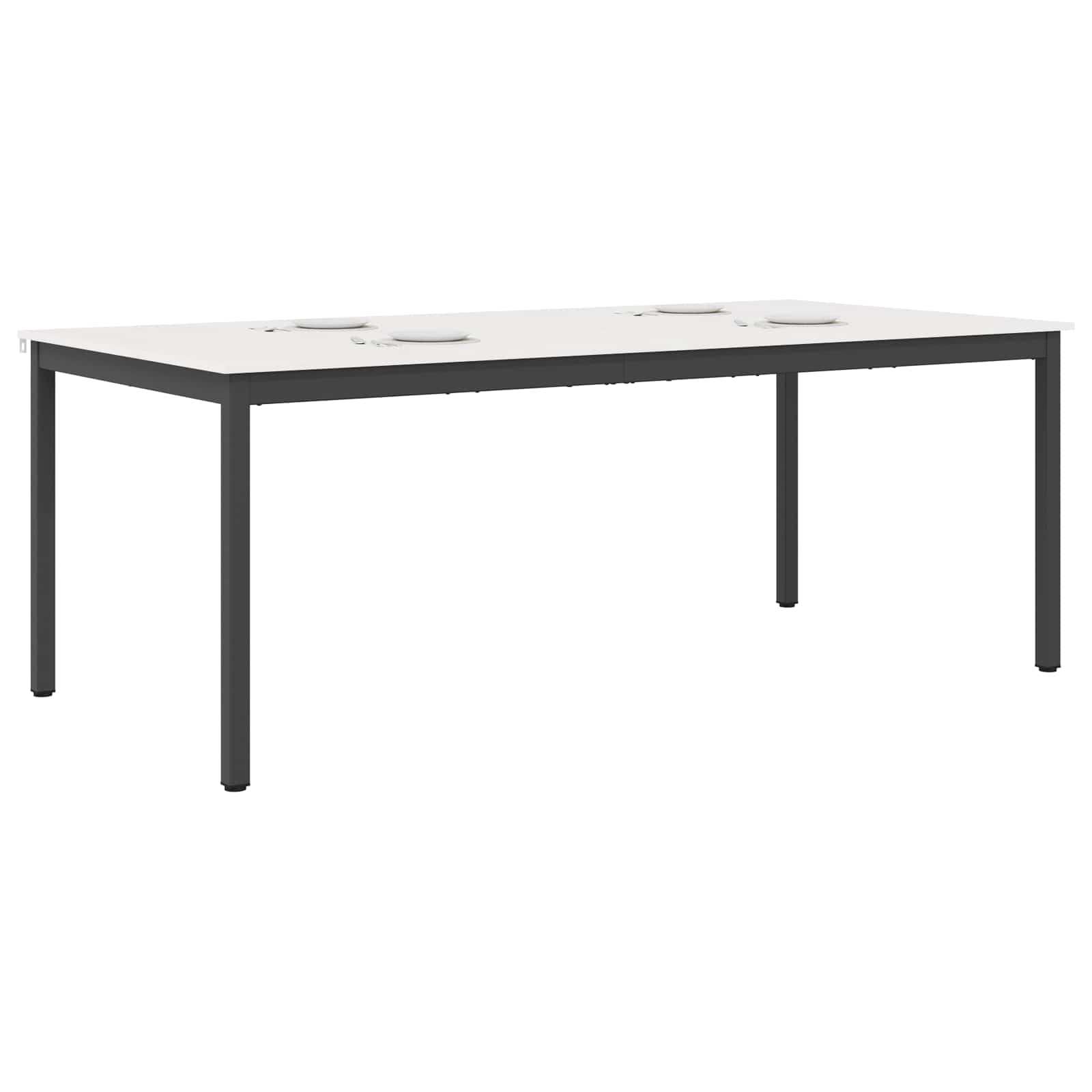 vidaXL Dining Table White 200 x 100 x 75 cm Solid Pine Wood 3