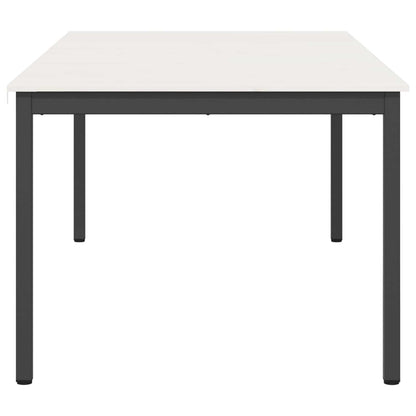 vidaXL Dining Table White 200 x 100 x 75 cm Solid Pine Wood 6