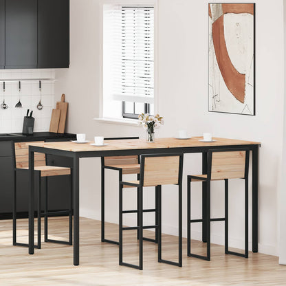 Bar Table Solid Pine Wood Natural 200 cm 100 cm