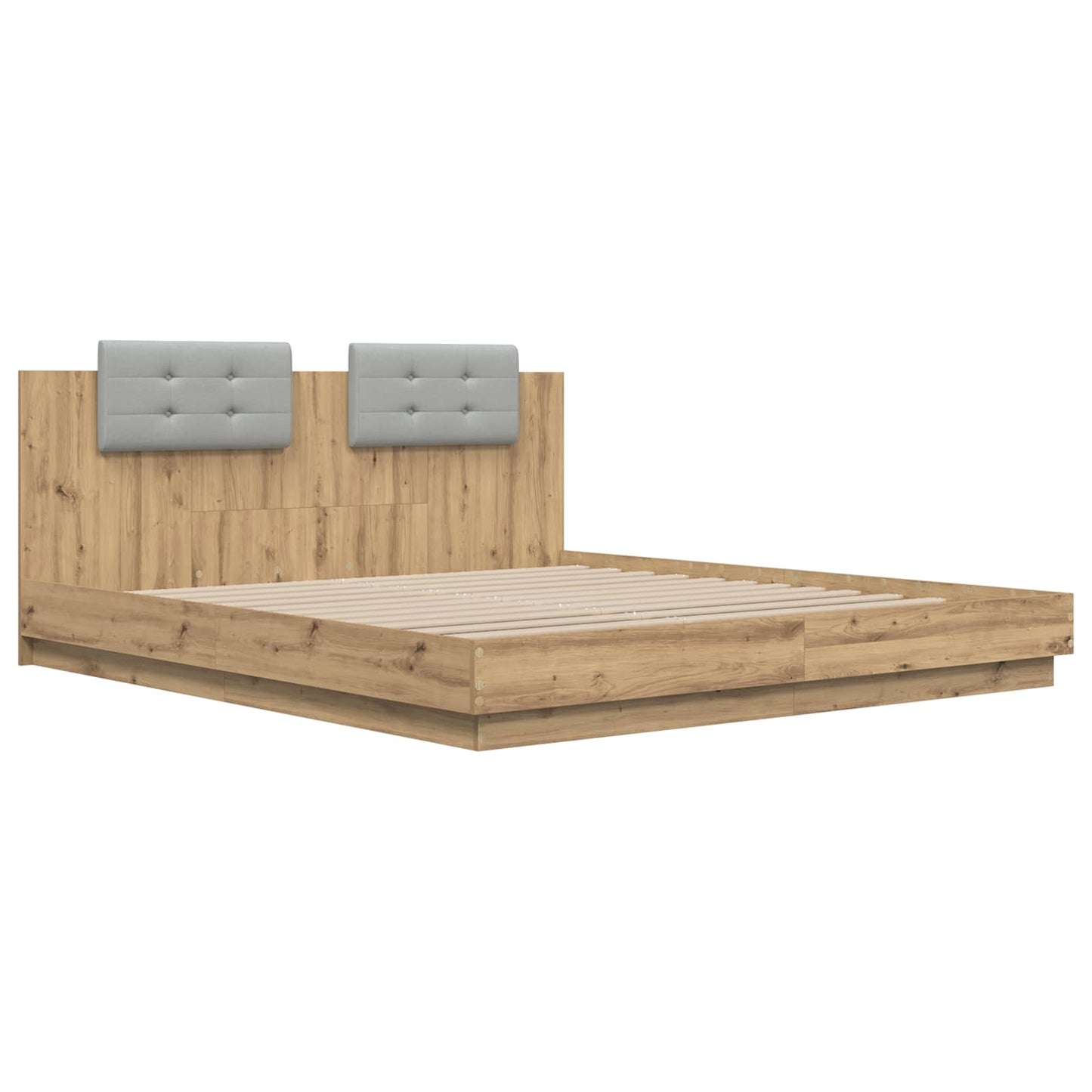 vidaXL Bed Frame with Headboard Artisan Oak 180 x 200 cm 5