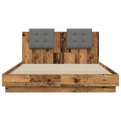 vidaXL Bed Frame with Headboard Old Wood 150 x 200 cm Engineered Wood 6