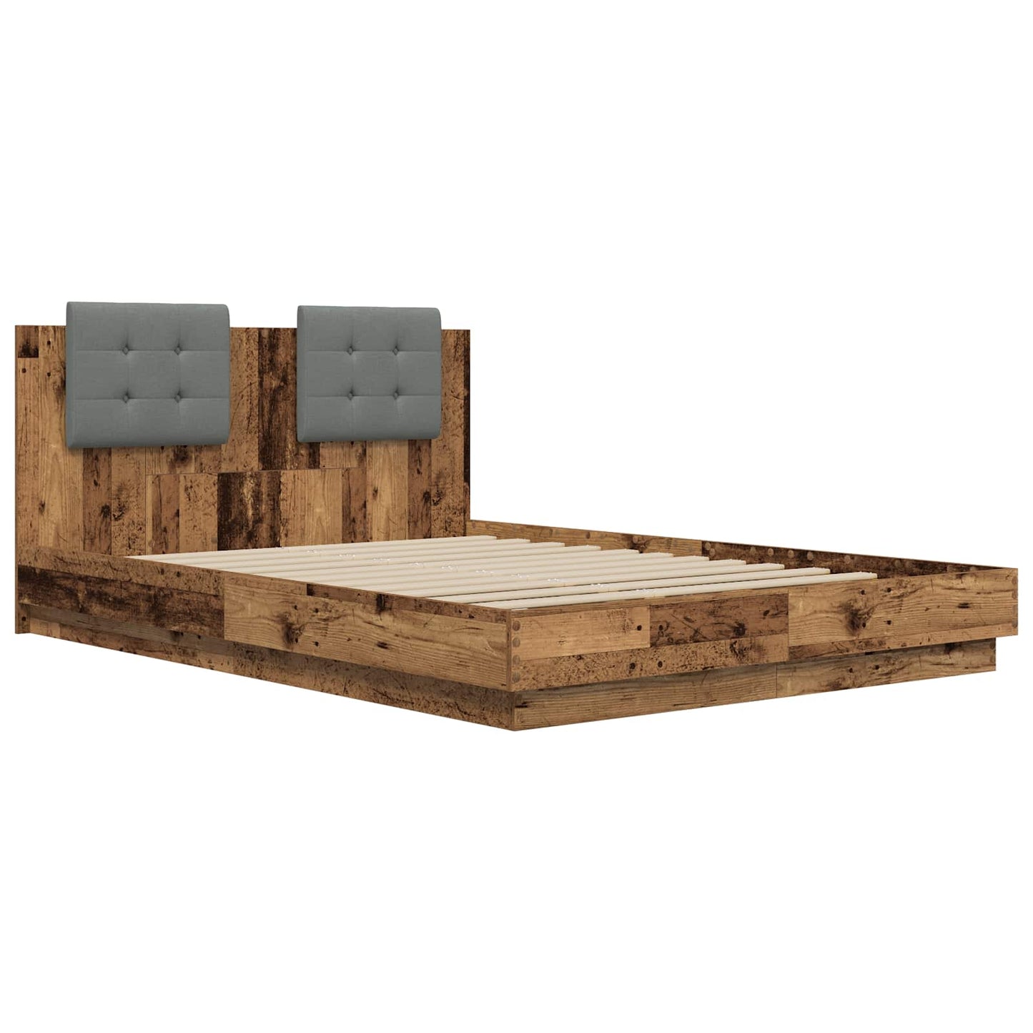 vidaXL Bed Frame with Headboard Old Wood 140 x 200 cm Engineered Wood 5