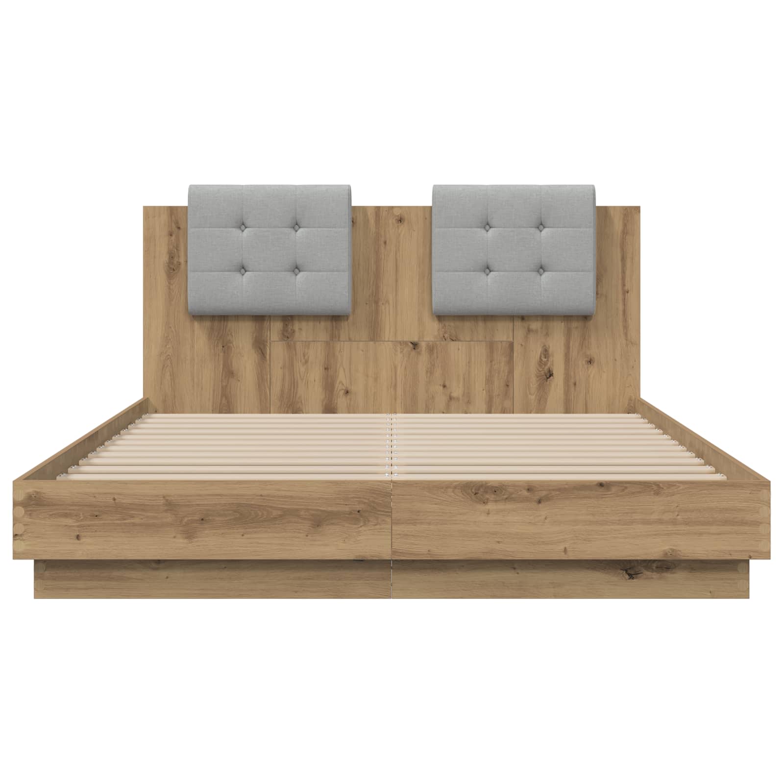 vidaXL Bed Frame with Headboard Artisan Oak 140 x 200 cm 6