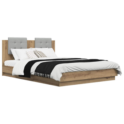 vidaXL Bed Frame with Headboard Artisan Oak 140 x 200 cm 3