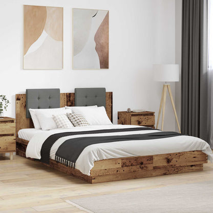 vidaXL Bed Frame with Headboard Old Wood 120 x 200 cm Engineered Wood 1