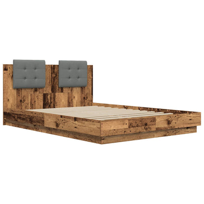 vidaXL Bed Frame with Headboard Old Wood 120 x 200 cm Engineered Wood 5