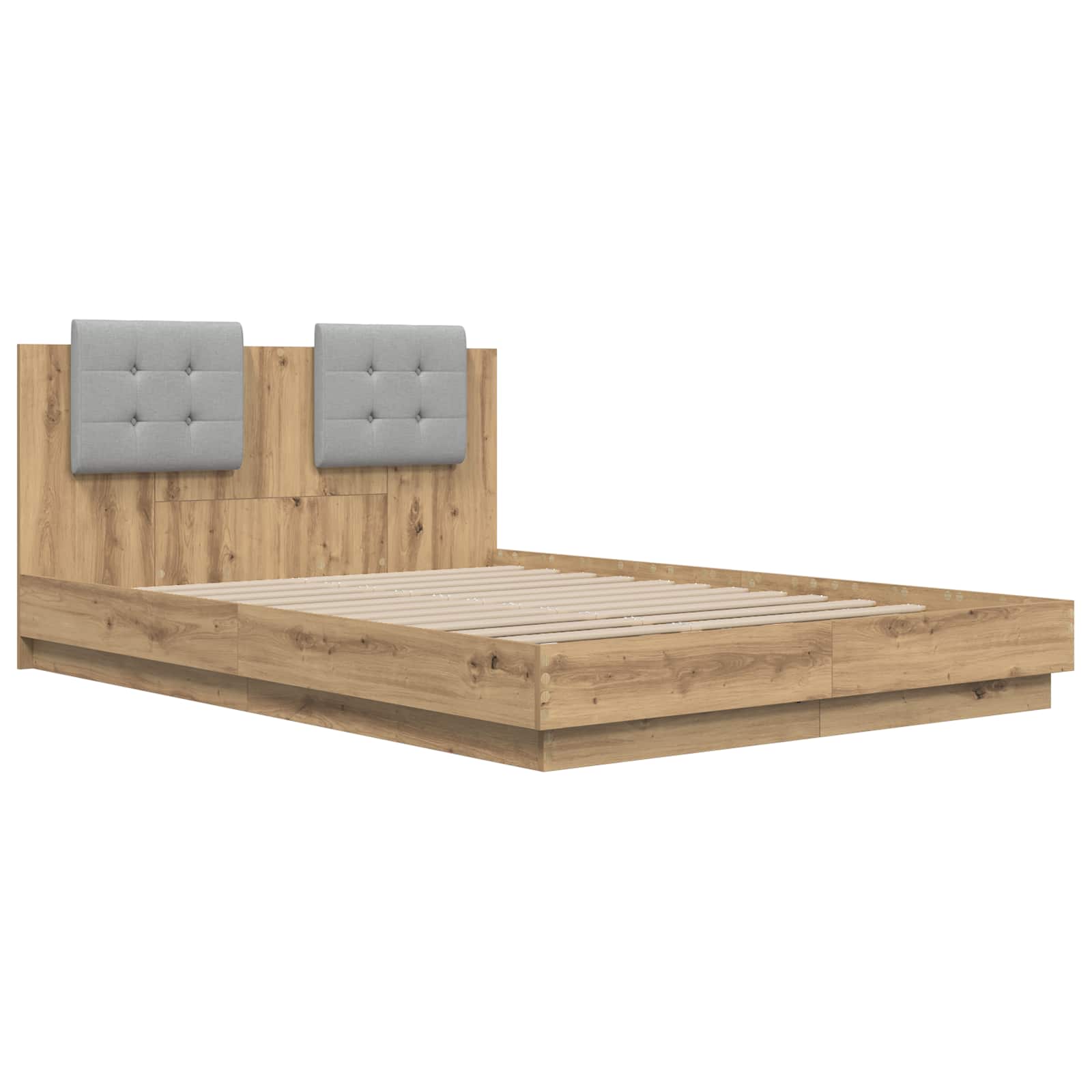 vidaXL Bed Frame with Headboard Artisan Oak 120 x 200 cm 5
