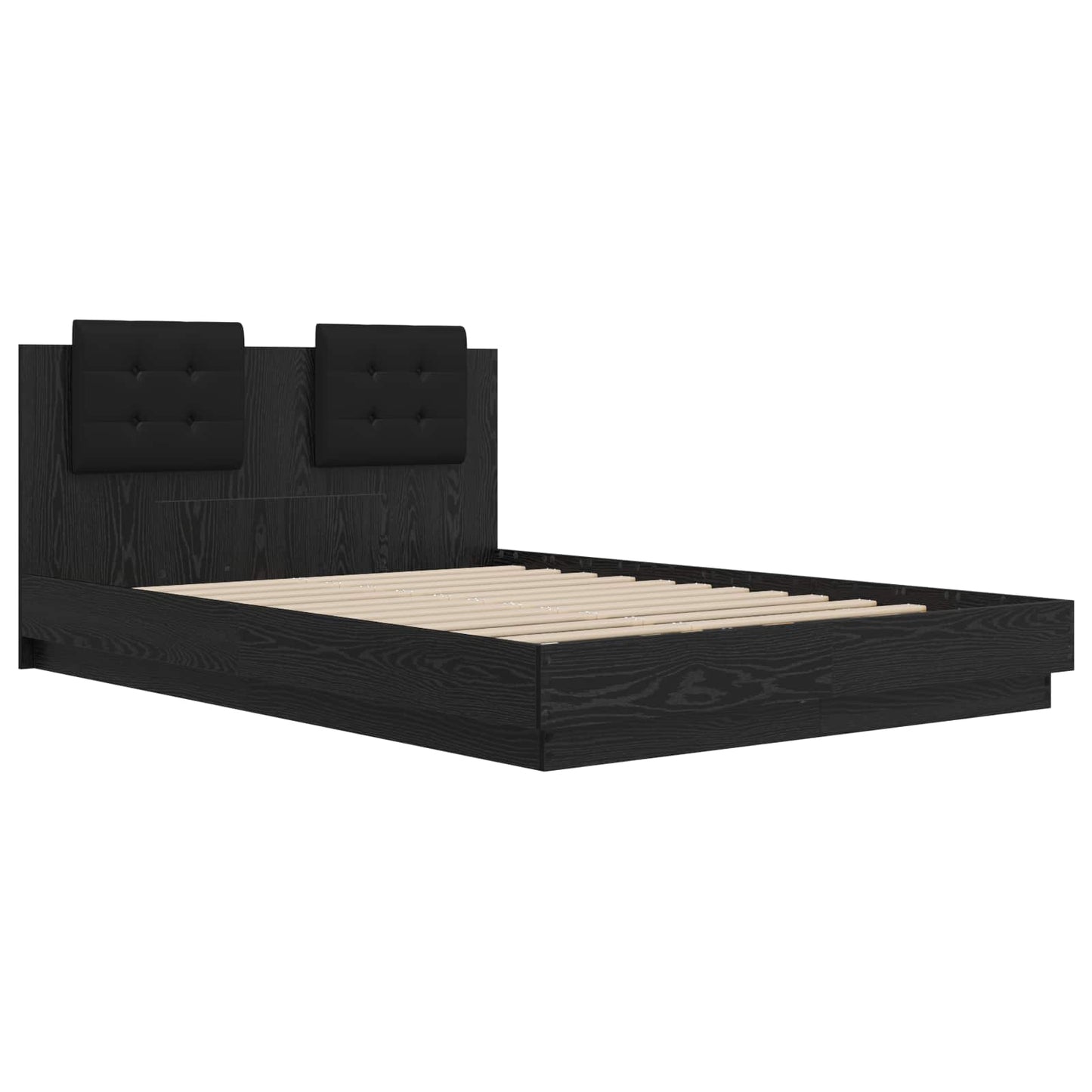 vidaXL Bed Frame with Headboard Black Oak 120 x 200 cm Engineered Wood 5