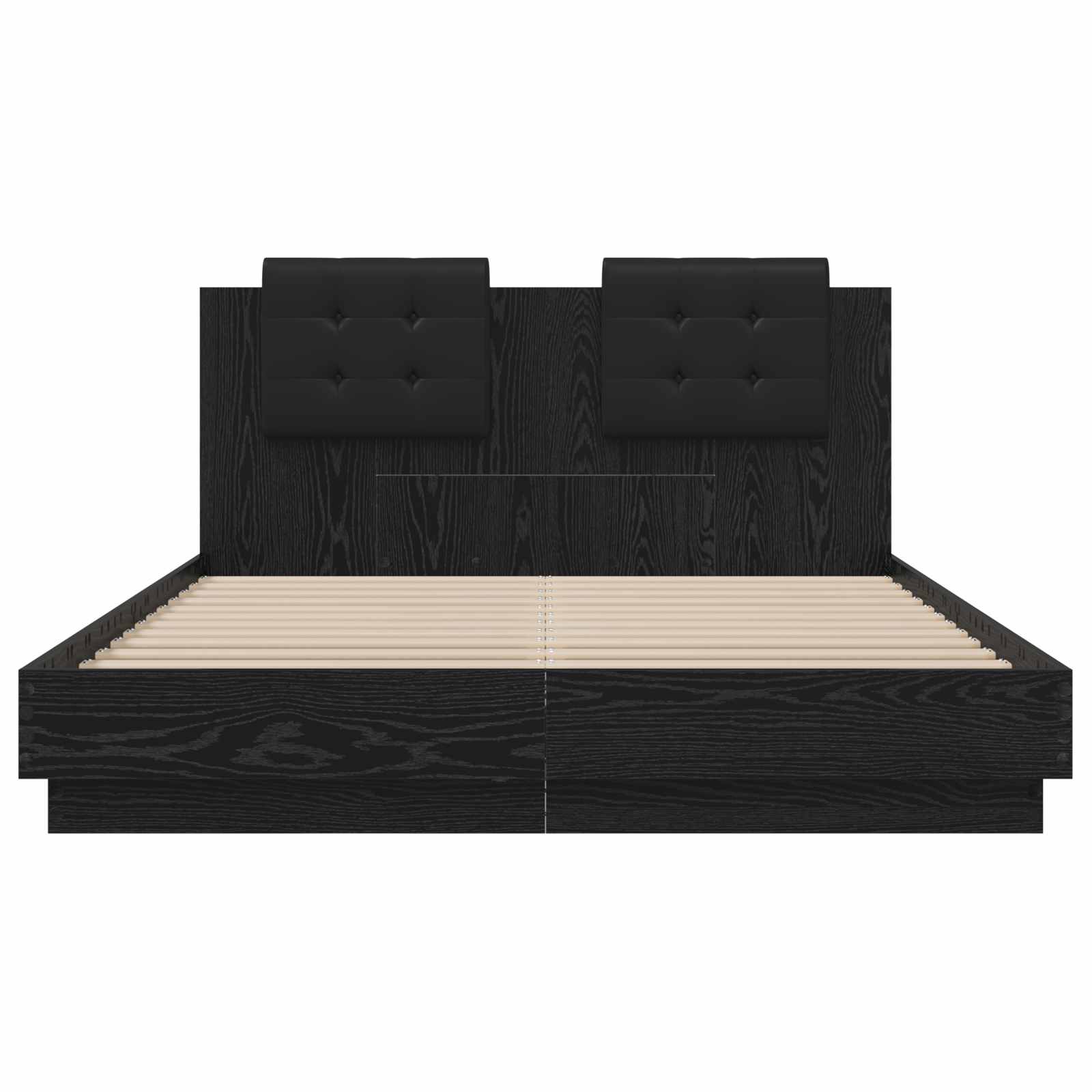 vidaXL Bed Frame with Headboard Black Oak 120 x 200 cm Engineered Wood 6