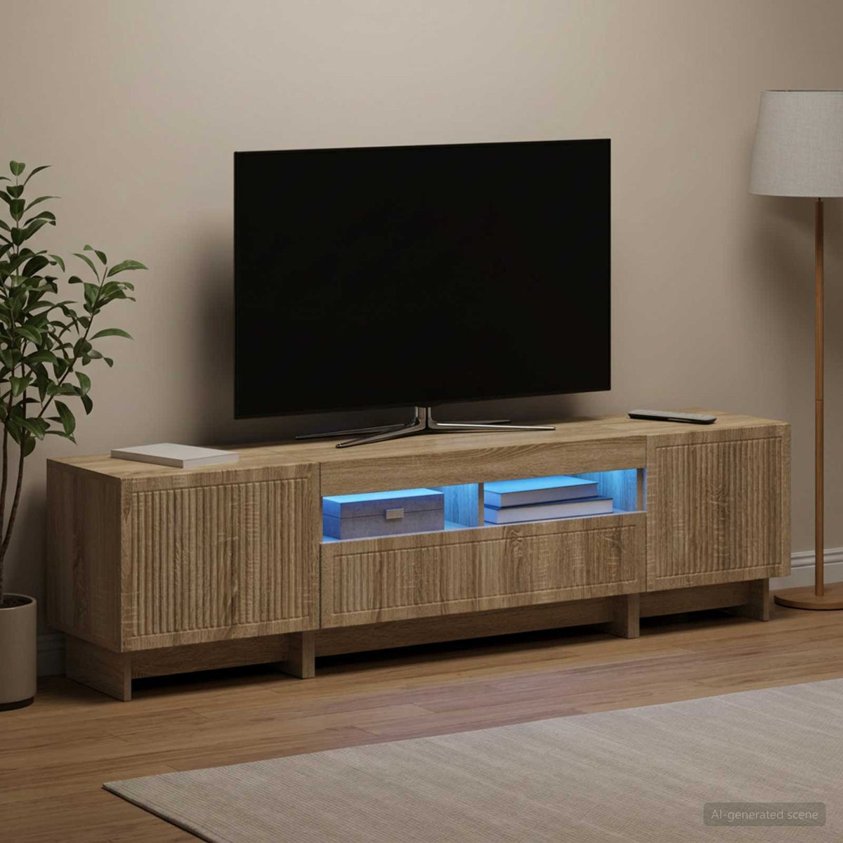 vidaXL 5 Piece LED TV Cabinet Engineered Wood
