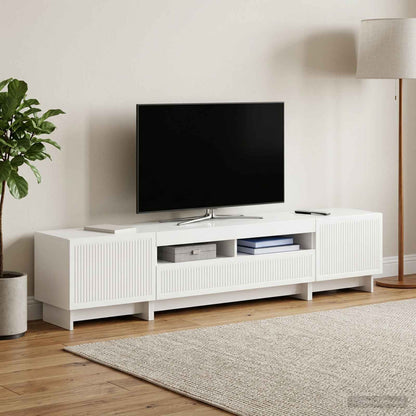 vidaXL 5 Piece LED TV Cabinet High Gloss White Engineered Wood 1