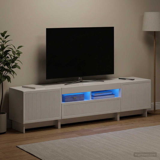 vidaXL 5 Piece LED TV Cabinet High Gloss White Engineered Wood 1