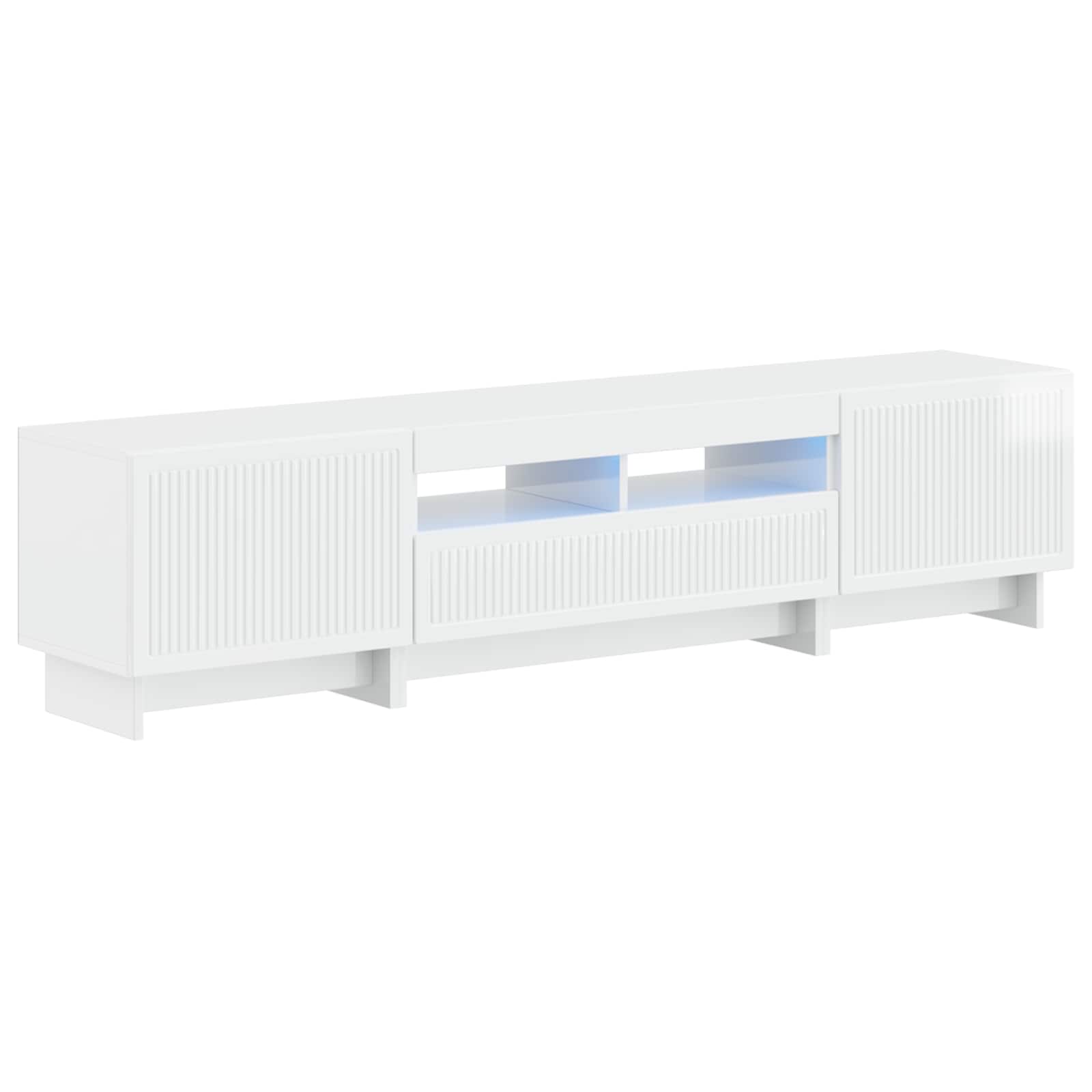 vidaXL 5 Piece LED TV Cabinet High Gloss White Engineered Wood 2