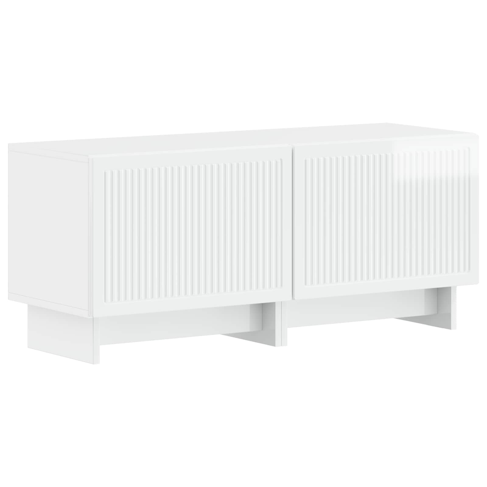 vidaXL 5 Piece LED TV Cabinet High Gloss White Engineered Wood 4