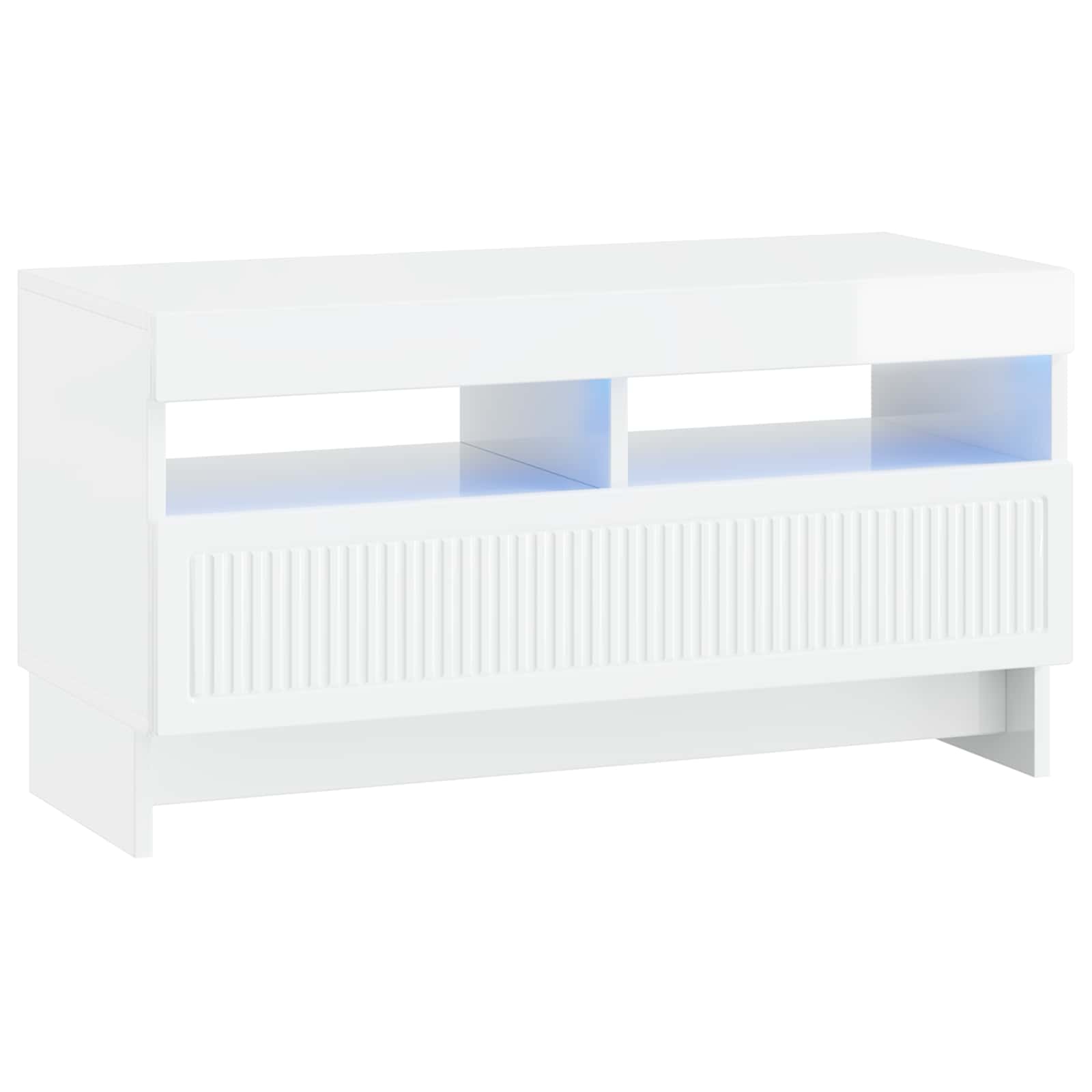 vidaXL 5 Piece LED TV Cabinet High Gloss White Engineered Wood 5