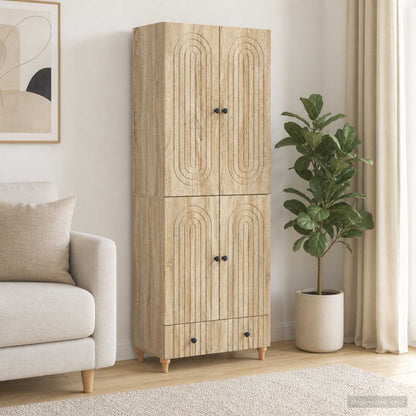 Cabinet Set 2 pcs Engineered Wood Sonoma oak