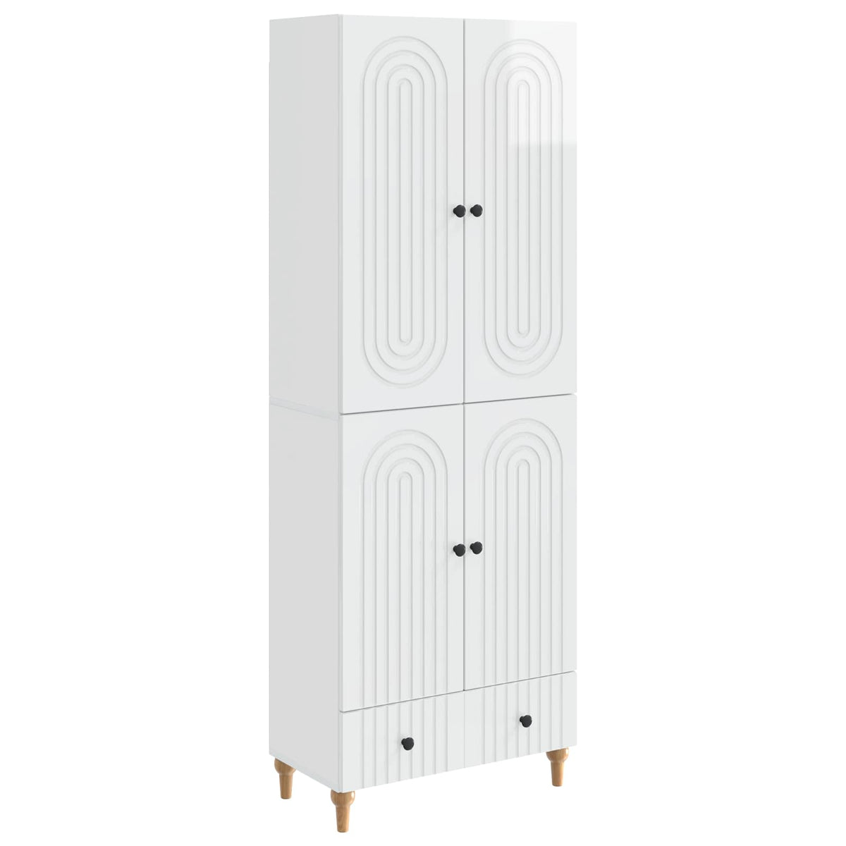 Cabinet Set 2 pcs Engineered Wood High gloss white