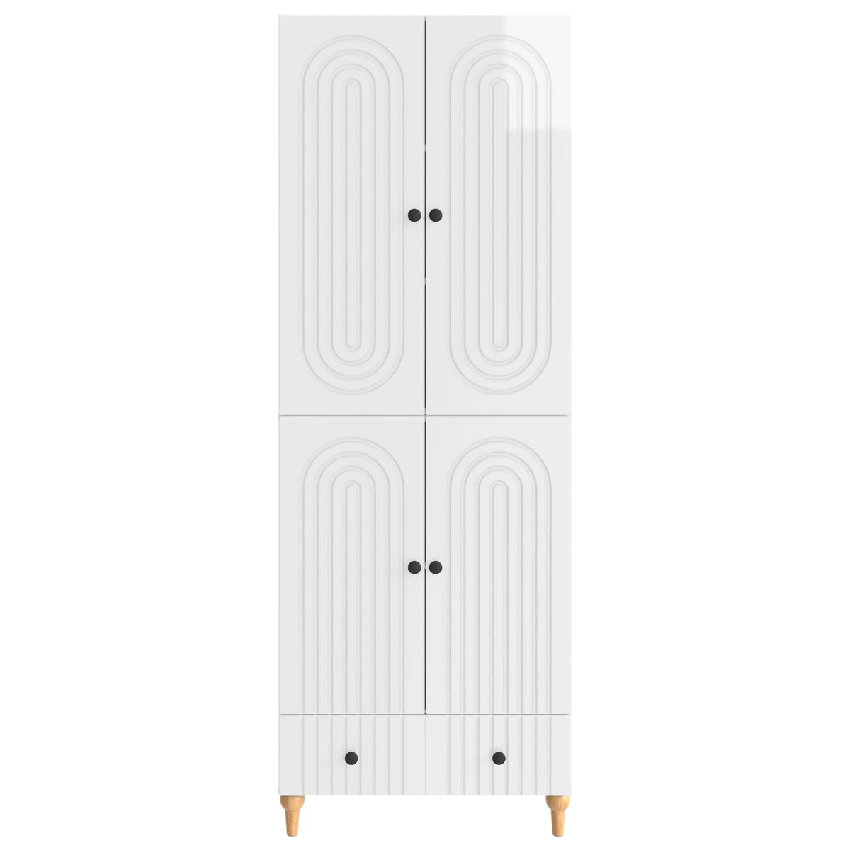 Cabinet Set 2 pcs Engineered Wood High gloss white