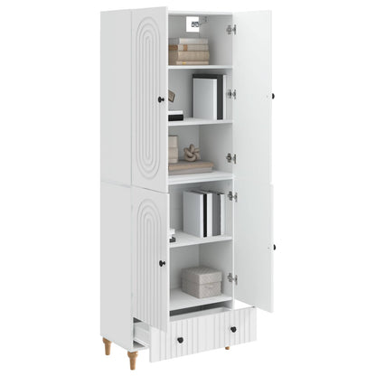 Cabinet Set 2 pcs Engineered Wood High gloss white