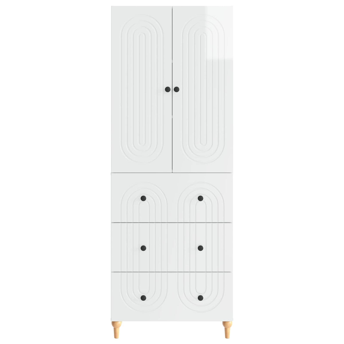 Cabinet Set 2 pcs Engineered Wood High gloss white
