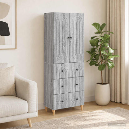 Cabinet Set 2 pcs Engineered Wood Grey sonoma