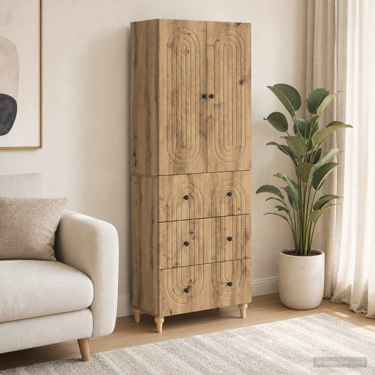 Cabinet Set 2 pcs Engineered Wood Artisan oak