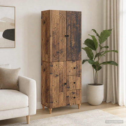 Cabinet Set 2 pcs 66 x 34.5 x 90 cm Engineered Wood Old wood