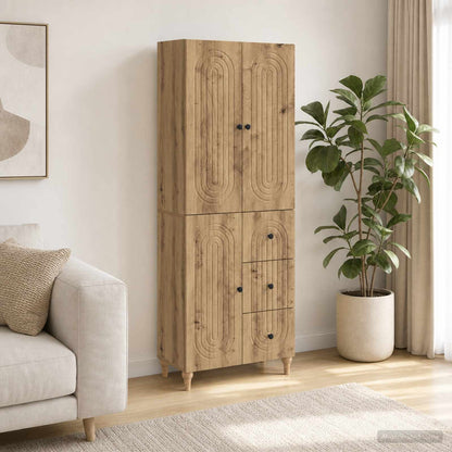 Cabinet Set 2 pcs 66 x 34.5 x 90 cm Engineered Wood Artisan oak