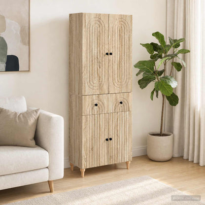 Cabinet Set 2 pcs Engineered Wood Sonoma oak