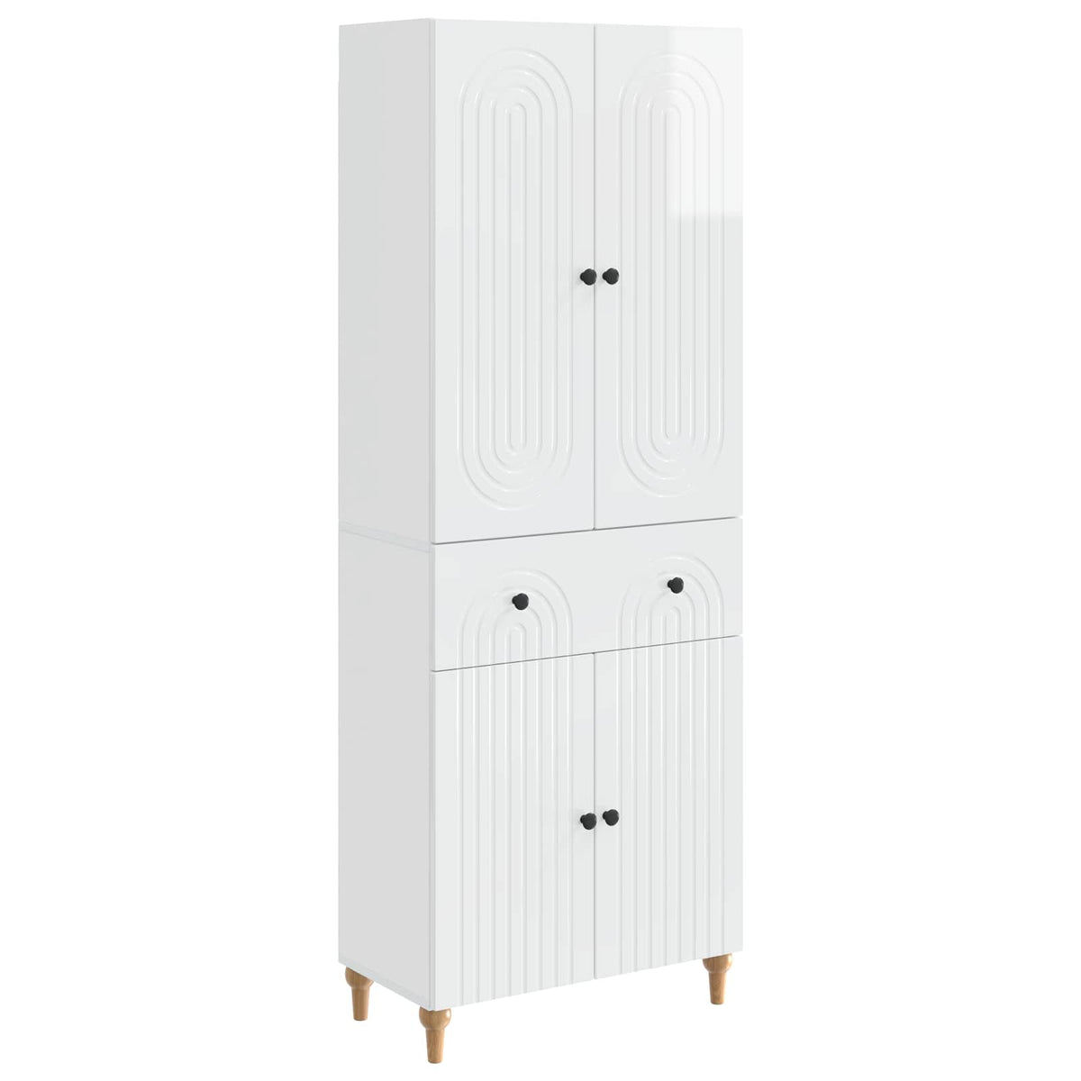 vidaXL Cabinet Set 2 pcs High Gloss White Engineered Wood 2