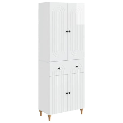 Cabinet Set 2 pcs Engineered Wood High gloss white