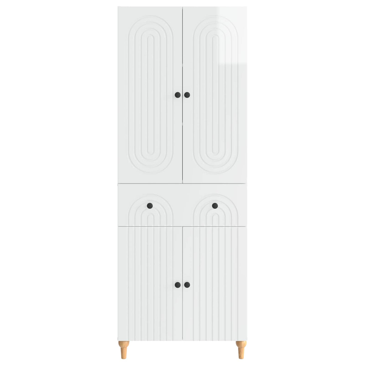 vidaXL Cabinet Set 2 pcs High Gloss White Engineered Wood 5