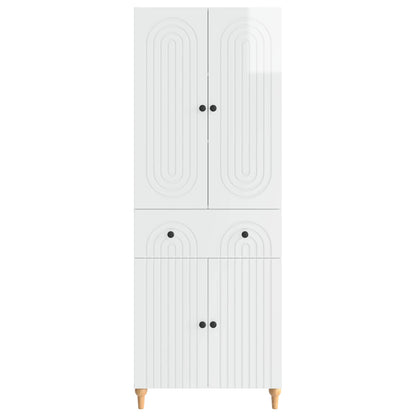 Cabinet Set 2 pcs Engineered Wood High gloss white