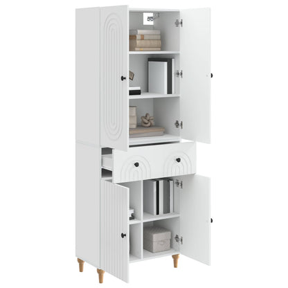 vidaXL Cabinet Set 2 pcs High Gloss White Engineered Wood 3