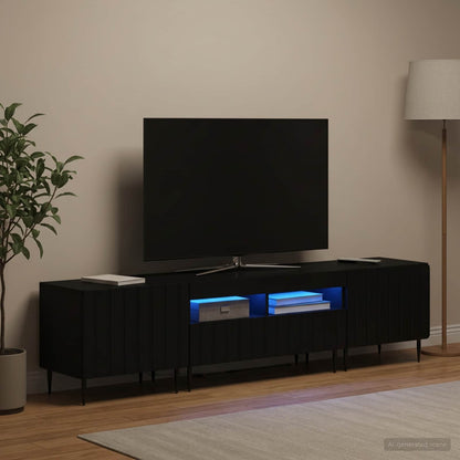 vidaXL 3 Piece LED TV Cabinet ZWOLLE Engineered Wood