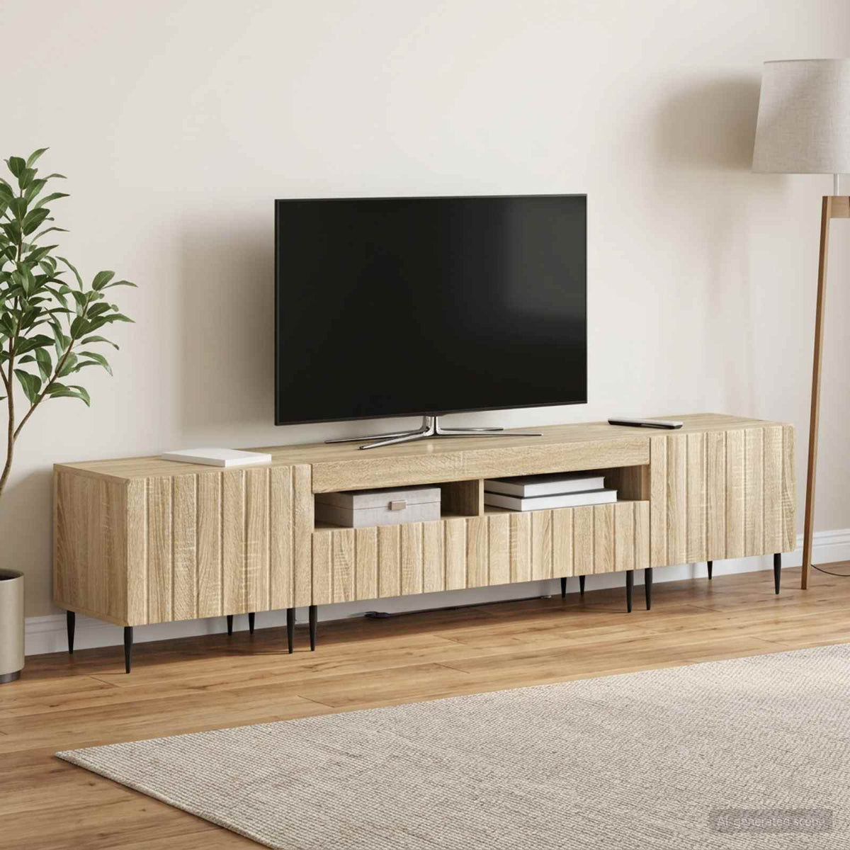 vidaXL 3 Piece LED TV Cabinet ZWOLLE Engineered Wood