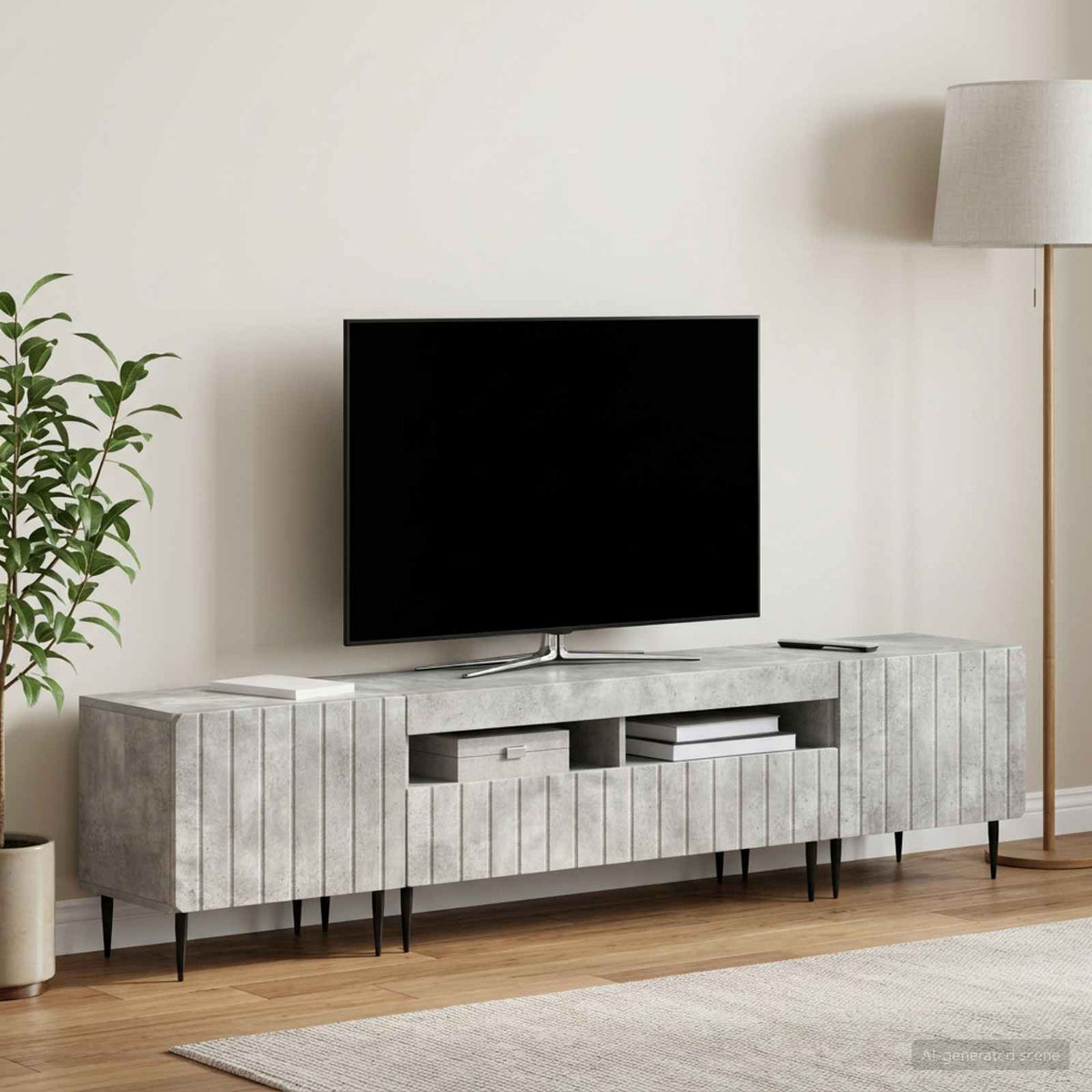 vidaXL 3 Piece LED TV Cabinet ZWOLLE Engineered Wood