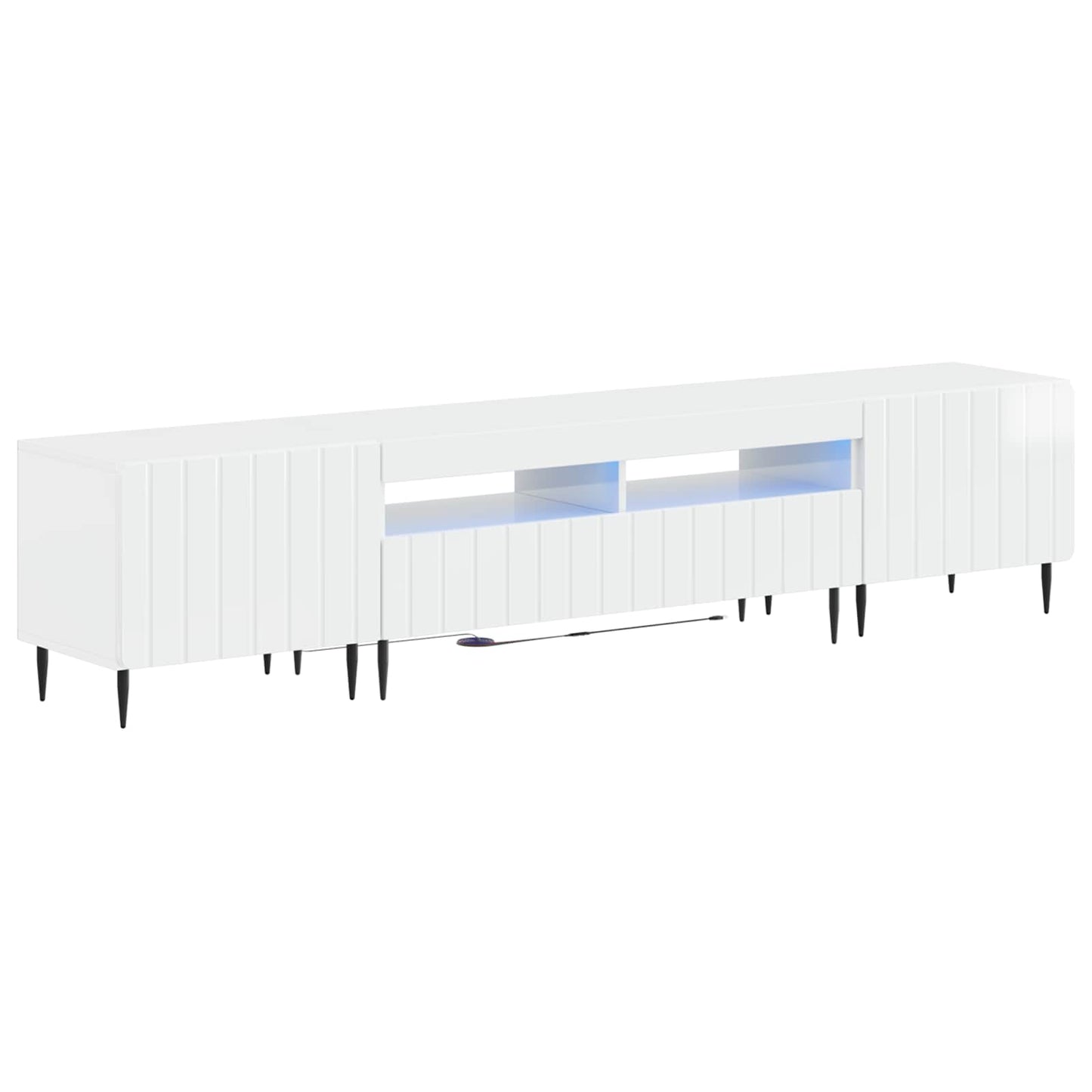 vidaXL 5 Piece LED TV Cabinet High Gloss White Engineered Wood 2