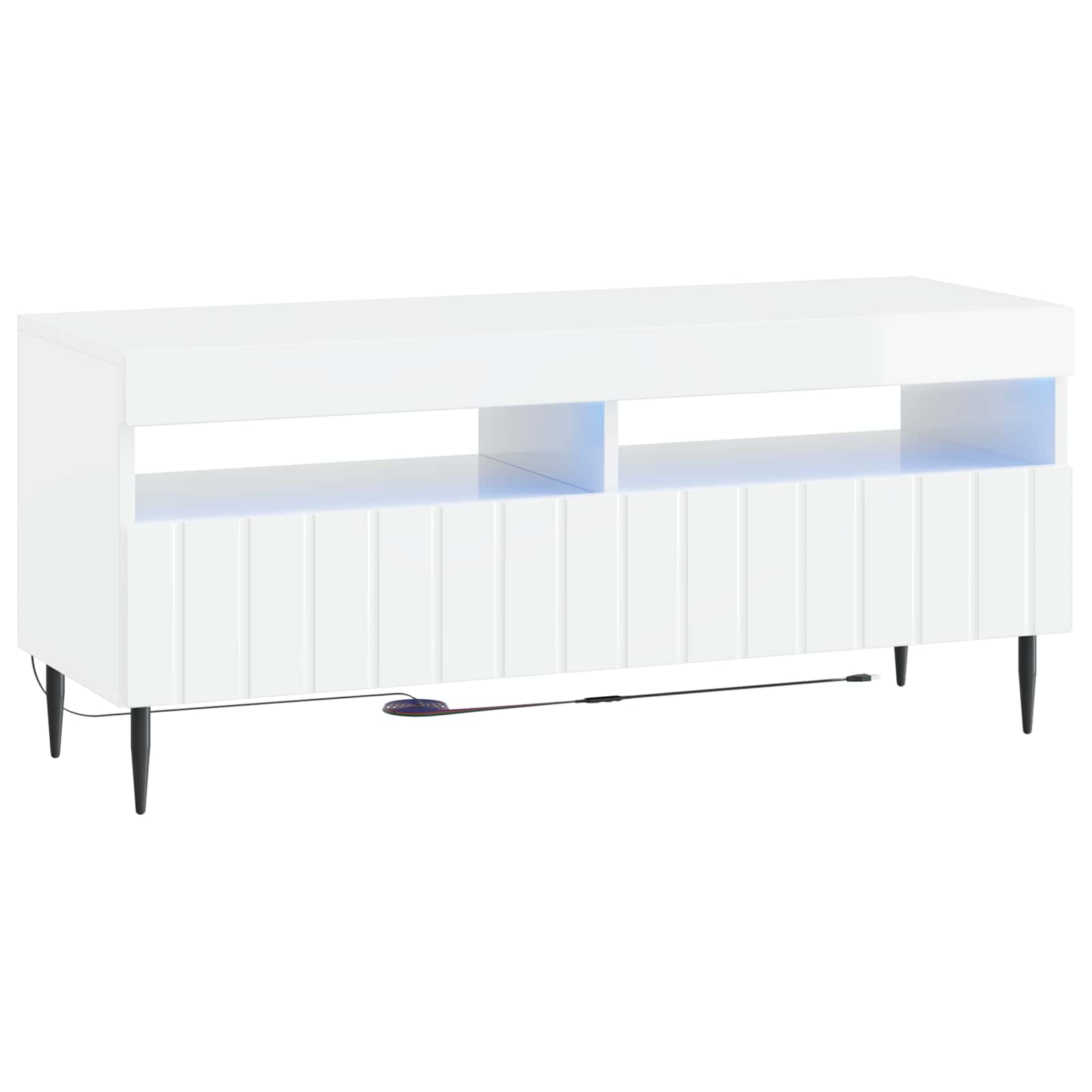 vidaXL 5 Piece LED TV Cabinet High Gloss White Engineered Wood 5