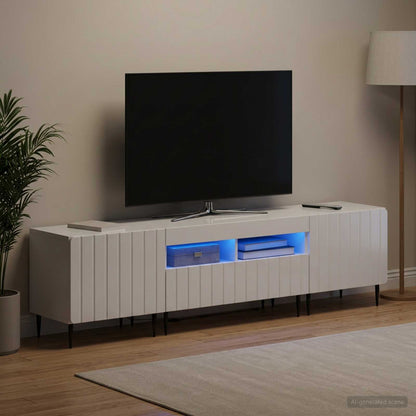 vidaXL 5 Piece LED TV Cabinet High Gloss White Engineered Wood 3