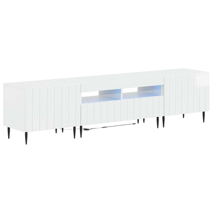 vidaXL 5 Piece LED TV Cabinet High Gloss White Engineered Wood 2