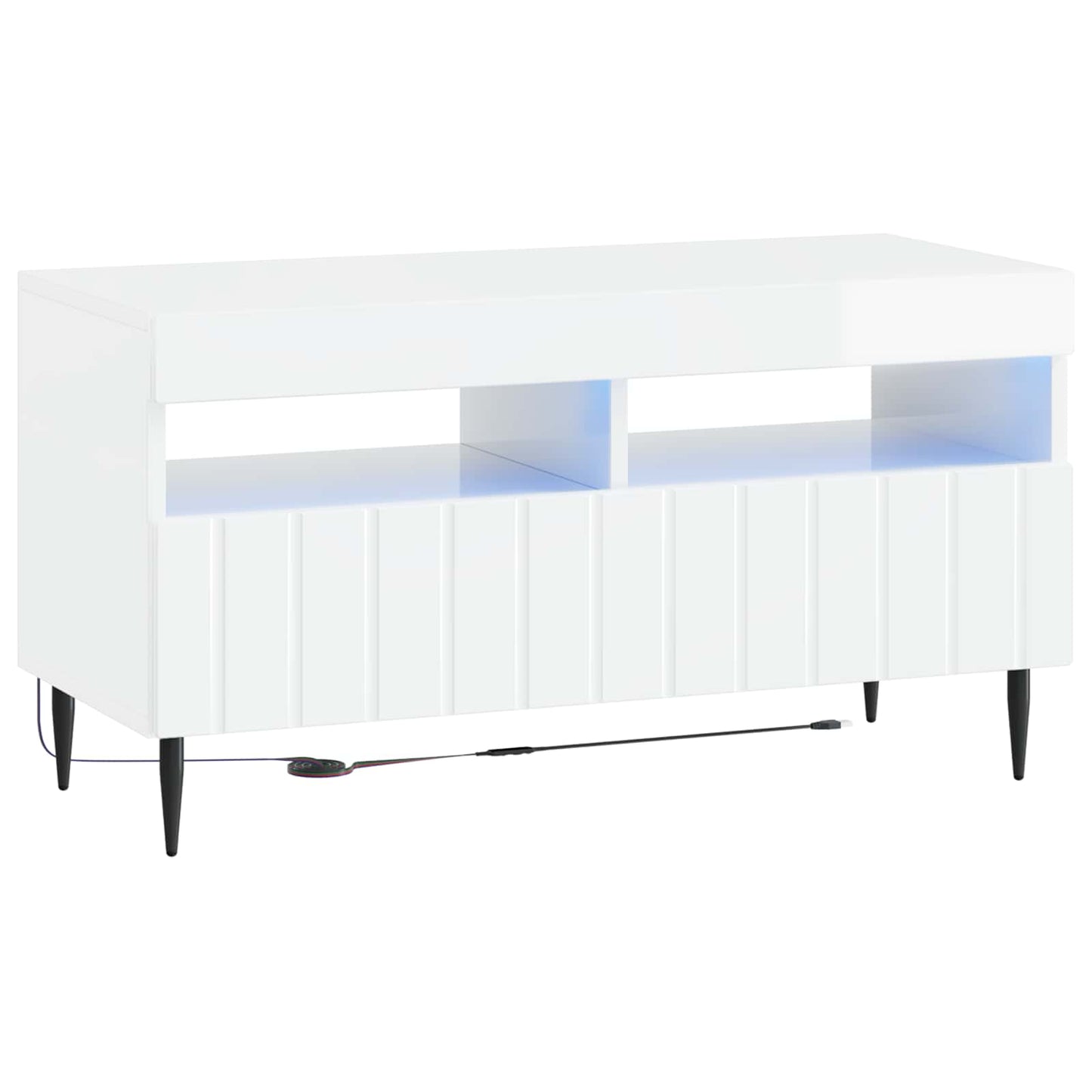 vidaXL 5 Piece LED TV Cabinet High Gloss White Engineered Wood 5