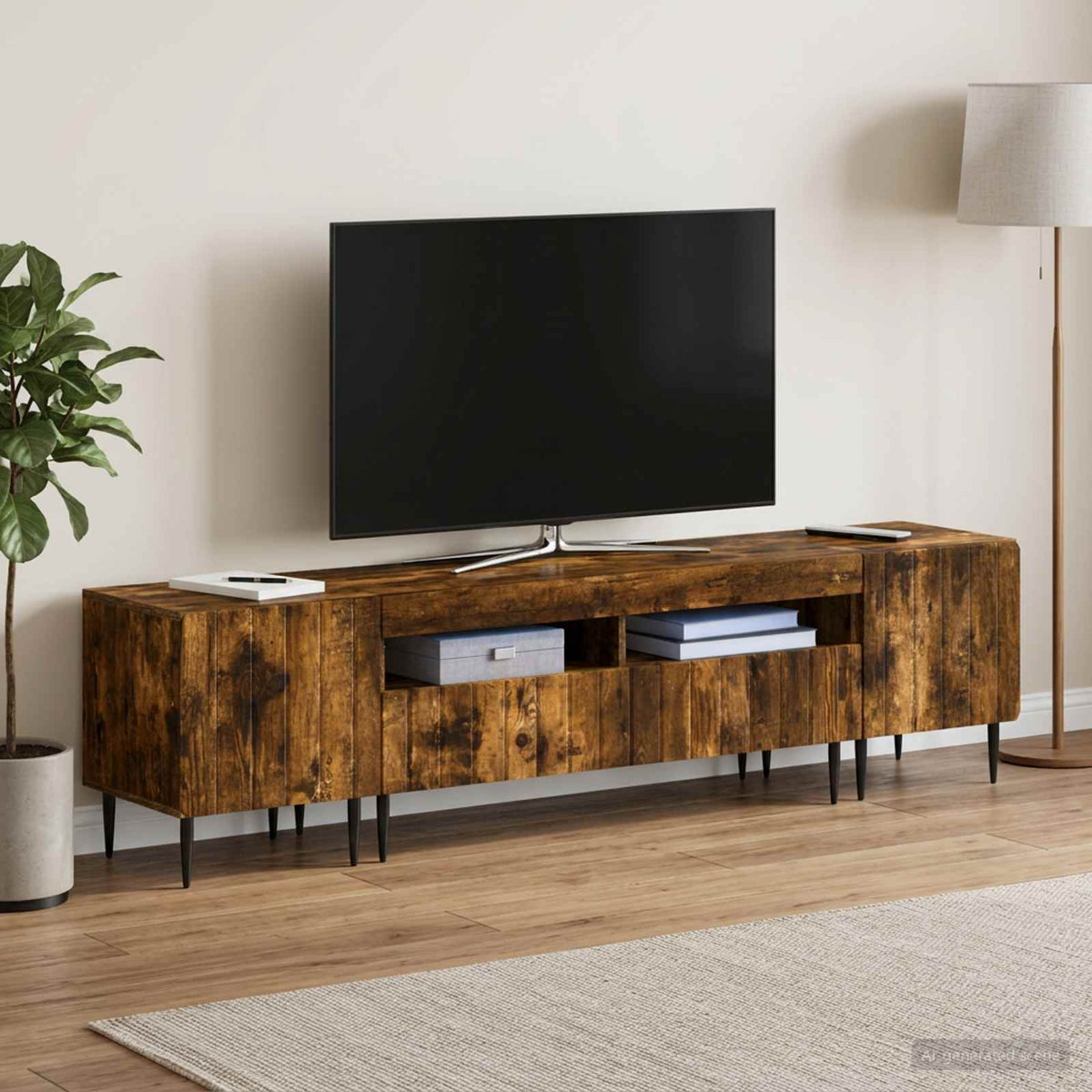 vidaXL 3 Piece LED TV Cabinet ZWOLLE Engineered Wood