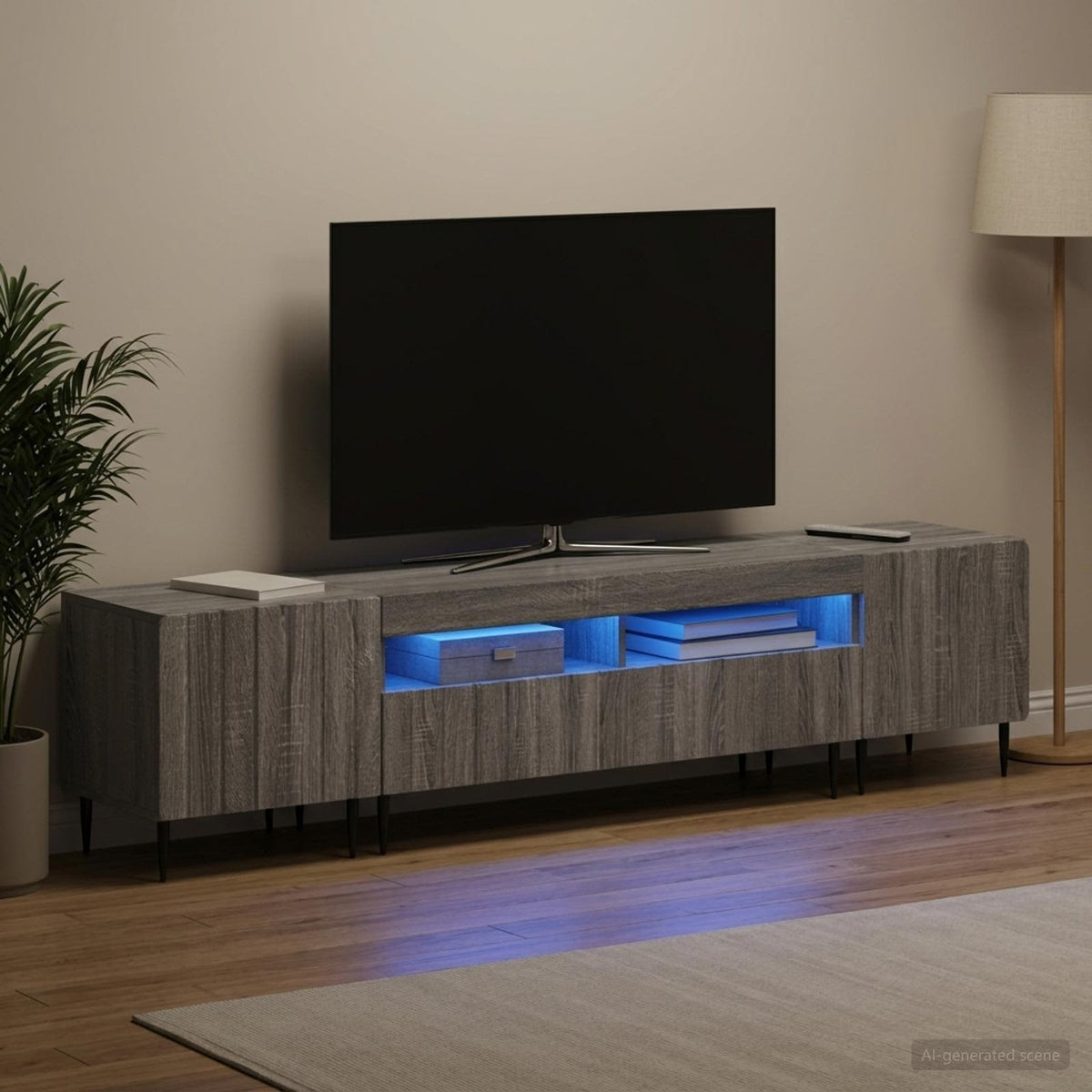 vidaXL 3 Piece LED TV Cabinet ZWOLLE Engineered Wood