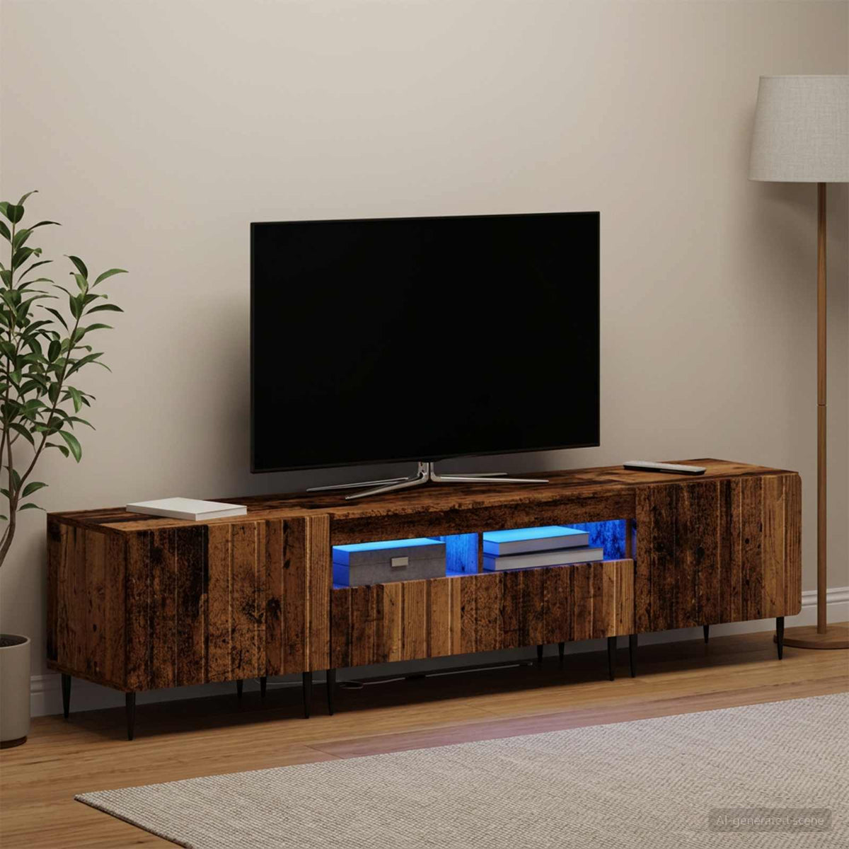 vidaXL 3 Piece LED TV Cabinet ZWOLLE Engineered Wood