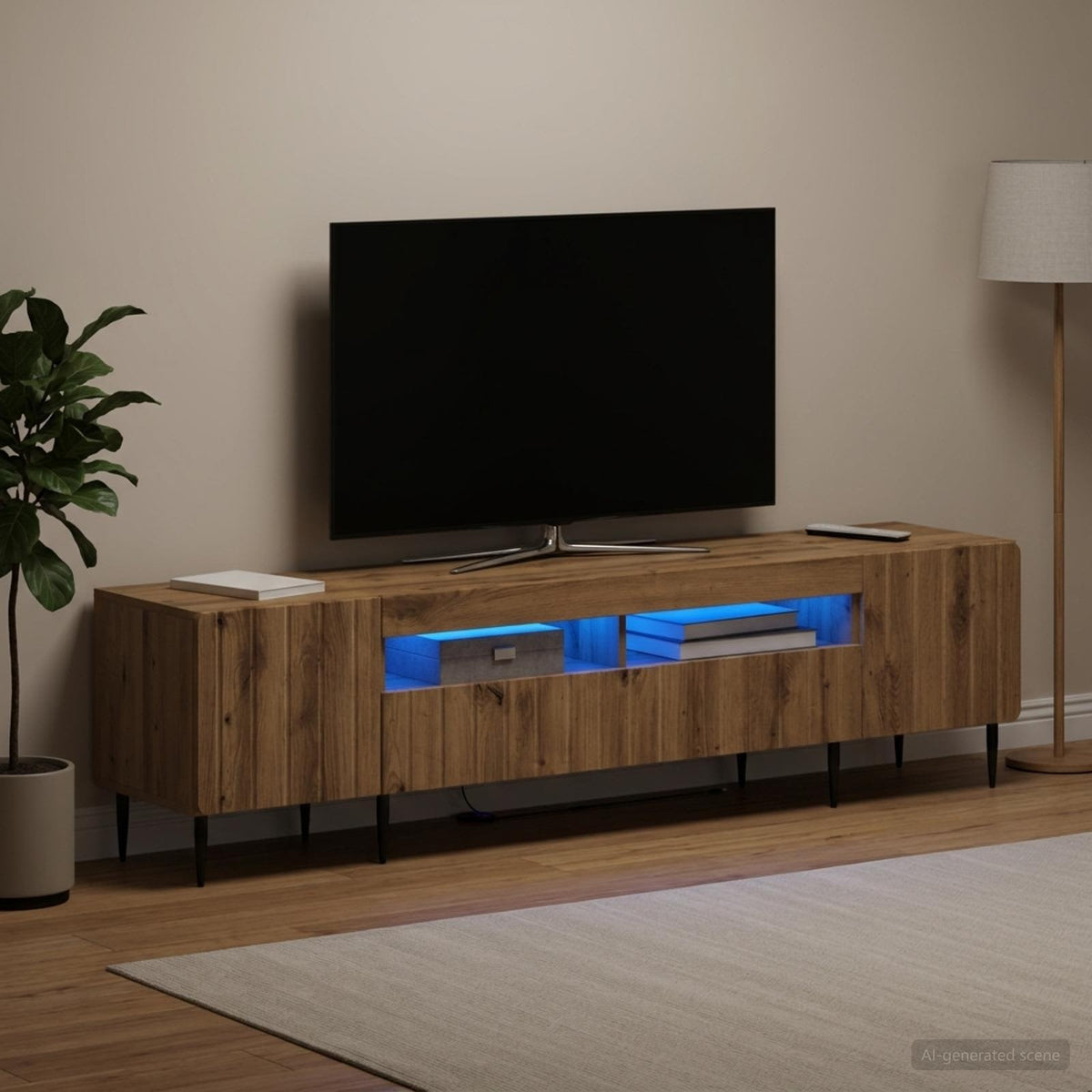 vidaXL 3 Piece LED TV Cabinet ZWOLLE Engineered Wood