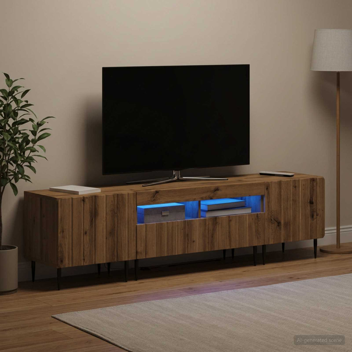 vidaXL 3 Piece LED TV Cabinet ZWOLLE Engineered Wood