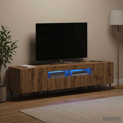 vidaXL 3 Piece LED TV Cabinet ZWOLLE Engineered Wood