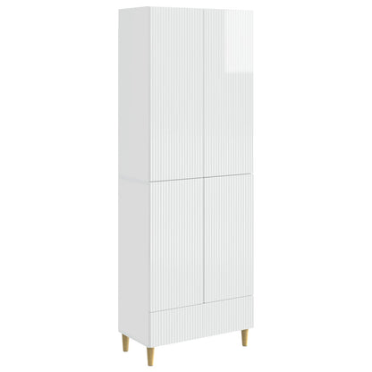 vidaXL Cabinet Set 2 pcs High Gloss White Engineered Wood 2