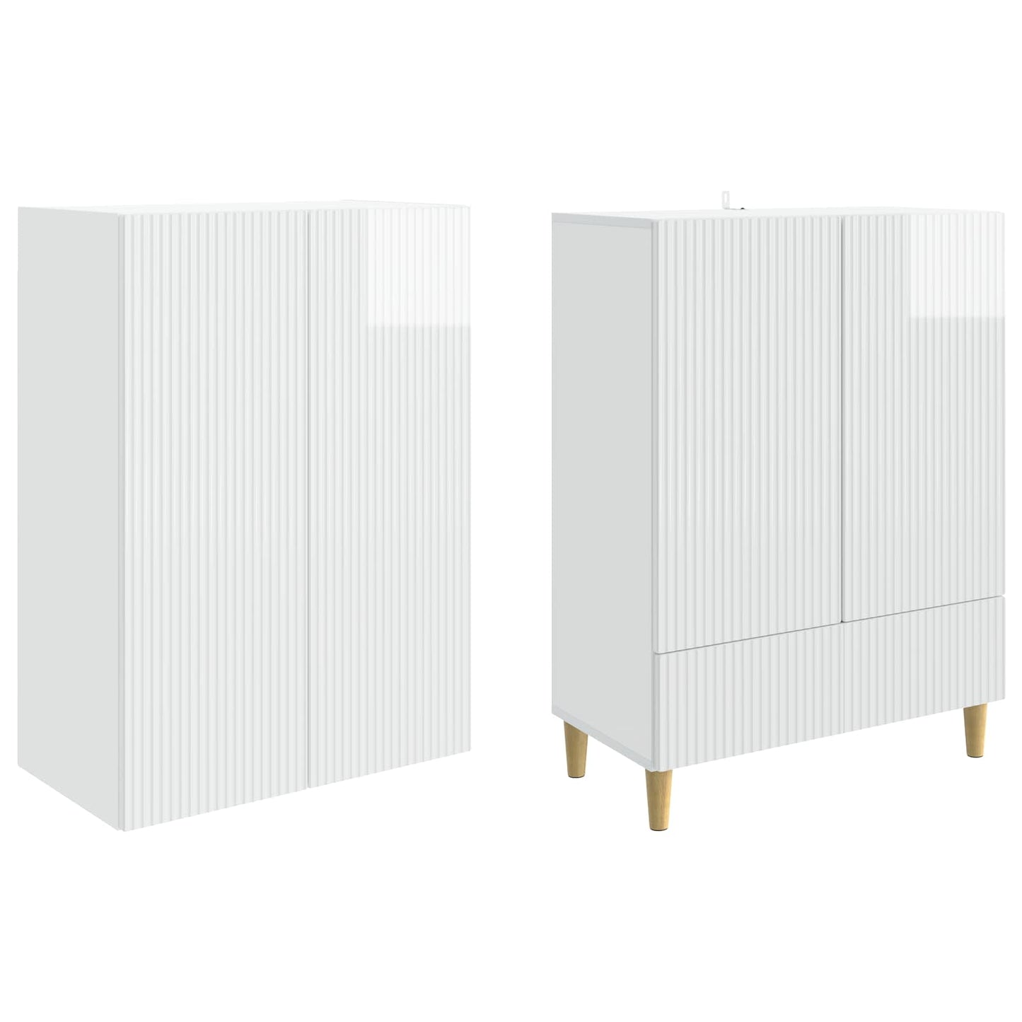 vidaXL Cabinet Set 2 pcs High Gloss White Engineered Wood 4